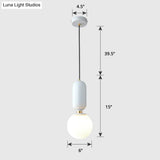 Milky Glass Ball Pendant Lamp - Simplicity 1-Bulb Fixture For Living Room Lighting