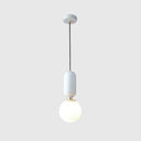 Milky Glass Ball Pendant Lamp - Simplicity 1-Bulb Fixture For Living Room Lighting White / 6.5’