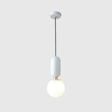 Milky Glass Ball Pendant Lamp - Simplicity 1-Bulb Fixture For Living Room Lighting White / 6.5’
