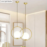Milky Glass Kitchen Pendant Light- Modern Single-Bulb Hanging Ceiling Fixture