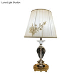 Mimosa - Rhombus-Like Reading Lamp: Clear Crystal Night Table Light