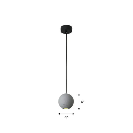 Mini Cement Pendant Light Grey Led Hanging Lamp For Bedroom - Simple & Novelty Design / Planet
