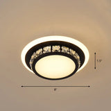 Mini Led Crystal Flush Mount Light For Elegant Corridors - Simplicity In Ceiling Lighting Black /