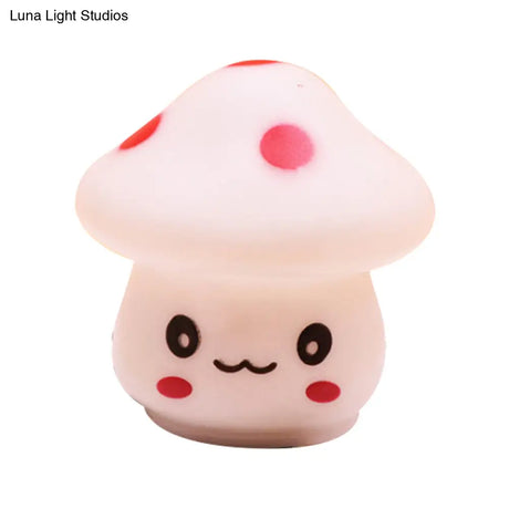 Mini Mushroom Led Nightlight - Cartoon Plastic Nursery Wall Lamp In 7 Color Light Options