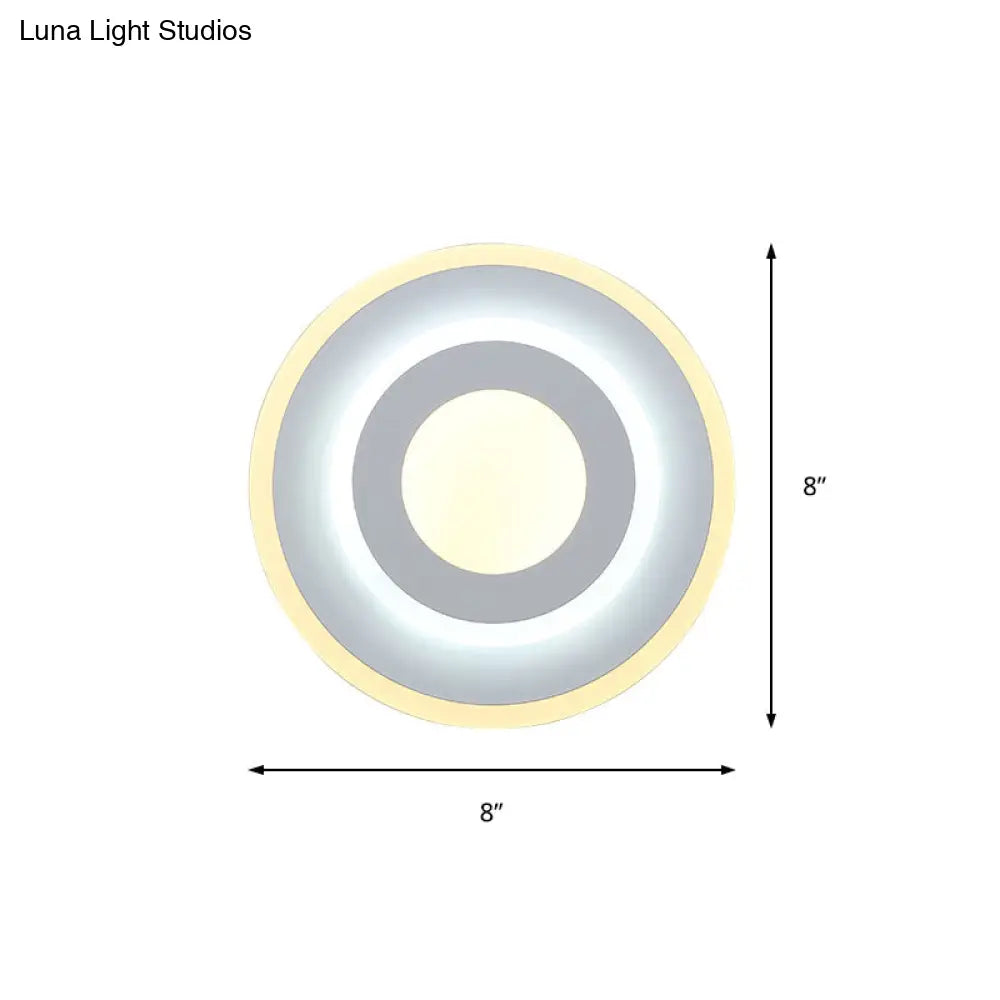 Minimal Acrylic Led Wall Sconce Light - Round/Square Energy-Saving White/Warm Lighting
