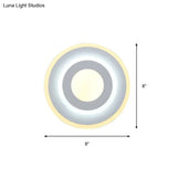 Minimal Acrylic Led Wall Sconce Light - Round/Square Energy-Saving White/Warm Lighting