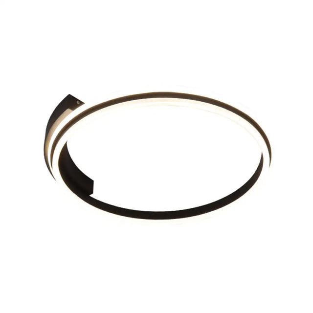 Minimal Black Acrylic Hoop Ceiling Light - 16.5/20.5 Wide Led Flush Mount Recessed Lighting In