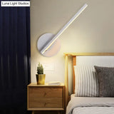 Minimal Black/White Linear Led Wall Lamp For Bedroom With Warm/White Light