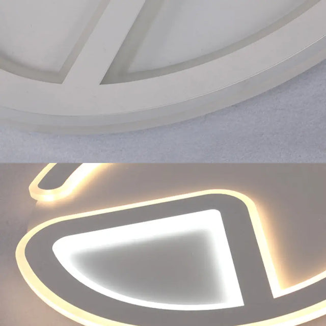 Minimal Flush Mount Led Ceiling Light Fixture - 16/19.5 Dia Thin Acrylic Grey Warm/White