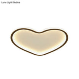 Minimal Love Shape Ceiling Flush Mount Light - Black Led Bedroom Flushmount In Warm/White With 3