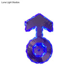 Minimal Style Led Bedroom Sconce Light In Chrome With Boy Logo Faceted Crystal And Multi-Colored