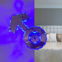 Minimal Style Led Bedroom Sconce Light In Chrome With Boy Logo Faceted Crystal And Multi-Colored