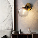 Minimalist 1-Light Gold Wall Sconce: Exposed Ball Design For Living Room Water Glass Feature