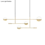 Minimalist 3-Arm Pendant Light With 4 Bulbs For Dining Room Island