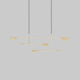 Minimalist 3-Arm Pendant Light With 4 Bulbs For Dining Room Island Gold