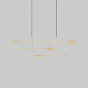Minimalist 3-Arm Pendant Light With 4 Bulbs For Dining Room Island Gold