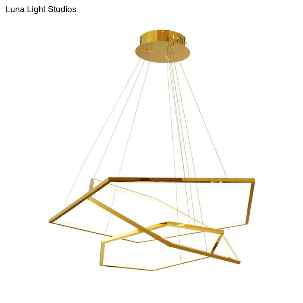Minimalist 3-Tier Led Pendant Chandelier In Light Wood And Acrylic With Warm/Natural