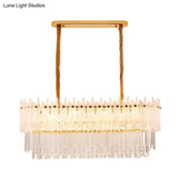 Minimalist 9-Light Crystal Chandelier For Dining Room - Clear Island Lighting