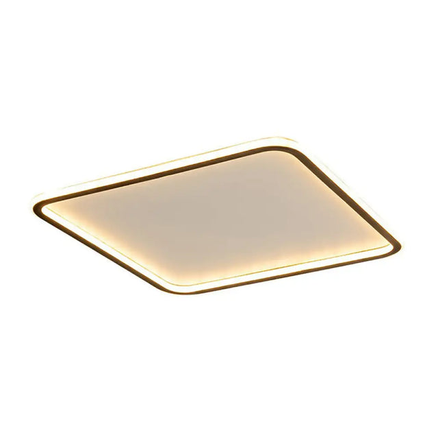 Minimalist Acrylic Black Led Flush Mount Fixture - Rectangular Frame
