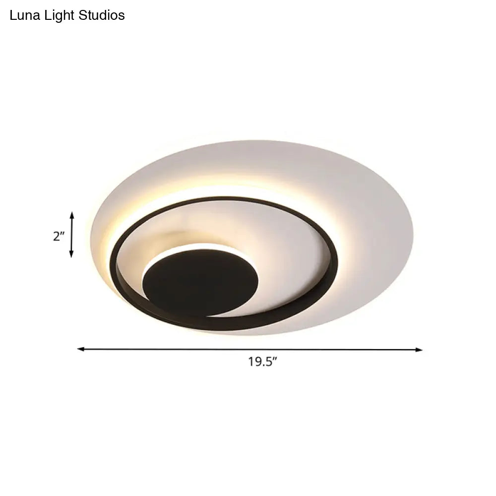 Minimalist Acrylic Circle Ceiling Led Flush Mount Light In White/Warm 16’/19.5’ Wide