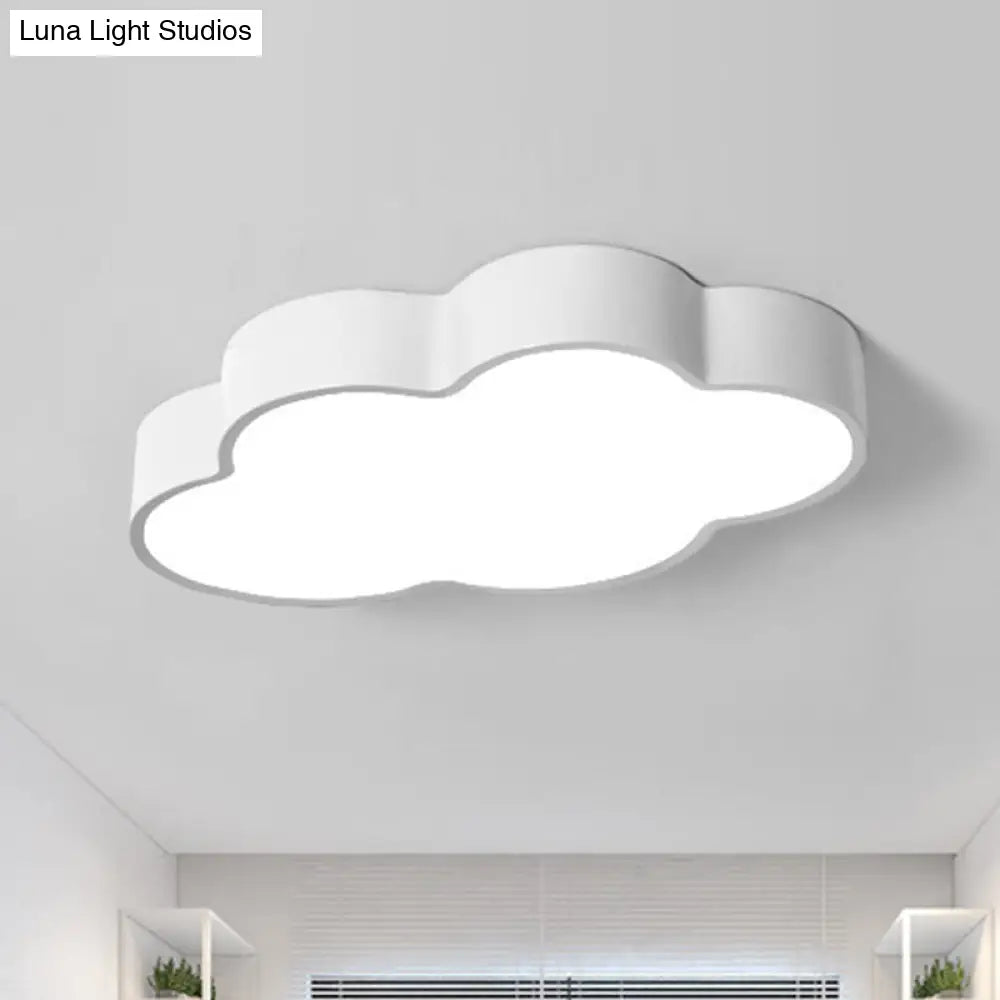Minimalist Acrylic Flush Light With Led Cloud Shade For Nursery - Ceiling Fixture