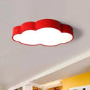 Minimalist Acrylic Flush Light With Led Cloud Shade For Nursery - Ceiling Fixture Red / White