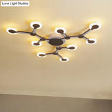 Minimalist Acrylic Flushmount Starburst Ceiling Light Fixture In Warm/White - 33.5’/39’ Wide