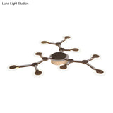 Minimalist Acrylic Flushmount Starburst Ceiling Light Fixture In Warm/White - 33.5’/39’ Wide