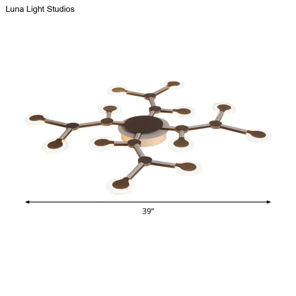 Minimalist Acrylic Flushmount Starburst Ceiling Light Fixture In Warm/White - 33.5’/39’ Wide