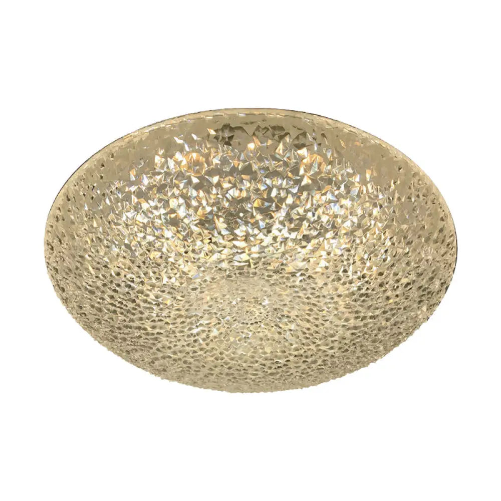 Minimalist Acrylic Led Ceiling Light: Bowl Flush Mount Lamp In White/Warm/Natural Light For Bedroom