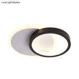Minimalist Acrylic Led Flush Mount Ceiling Light With Ring - Panel Design
