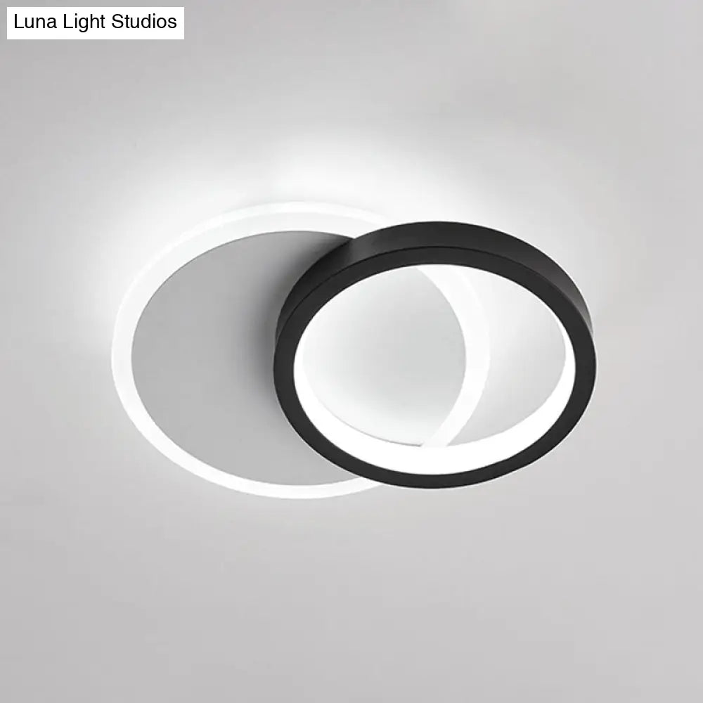 Minimalist Acrylic Led Flush Mount Ceiling Light With Ring - Panel Design