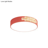 Minimalist Acrylic Led Flush Mount Lamp For Living Room - Gray/White/Pink