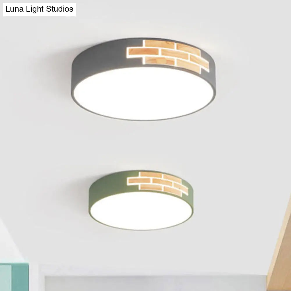 Minimalist Acrylic Led Flush Mount Lamp For Living Room - Gray/White/Pink