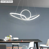 Minimalist Acrylic Led Pendant Chandelier - Seamless Curve Hanging Ceiling Light In Warm/White