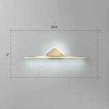 Minimalist Acrylic Led Vanity Light With Gold Finish For Bathroom Walls / 23.5 Triangle