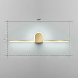Minimalist Acrylic Led Vanity Light With Gold Finish For Bathroom Walls / 31.5 Semicircle