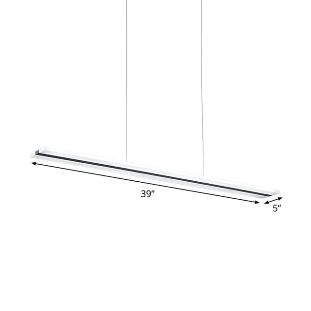 Minimalist Acrylic Led Ceiling Pendant Lamp In Warm/White/Natural Light - Black Suspension