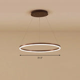 Minimalist Acrylic Loop Chandelier Led Suspension Light - Elegant Coffee Finish / 1 Tier 31.5’
