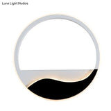 Minimalist Acrylic Ring Sconce Light Fixture - White/Black Led Wall Mounted Lamp