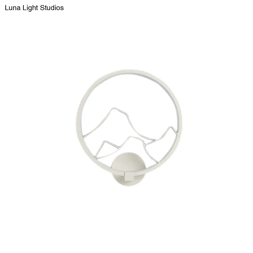 Minimalist Acrylic Ring Wall Lamp With Led White/Black Mountain Shade