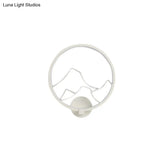 Minimalist Acrylic Ring Wall Lamp With Led White/Black Mountain Shade