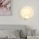 Minimalist Acrylic Ring Wall Lamp With Led White/Black Mountain Shade White