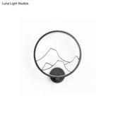 Minimalist Acrylic Ring Wall Lamp With Led White/Black Mountain Shade