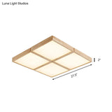 Minimalist Beige Geometric Flush Mount Ceiling Light With Acrylic Diffuser - 4/6 Lights