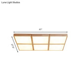 Minimalist Beige Geometric Flush Mount Ceiling Light With Acrylic Diffuser - 4/6 Lights