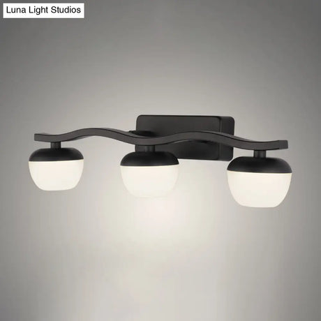 Minimalist Black Acrylic Bowl Led Wall Sconce Vanity Light Fixture For Bath