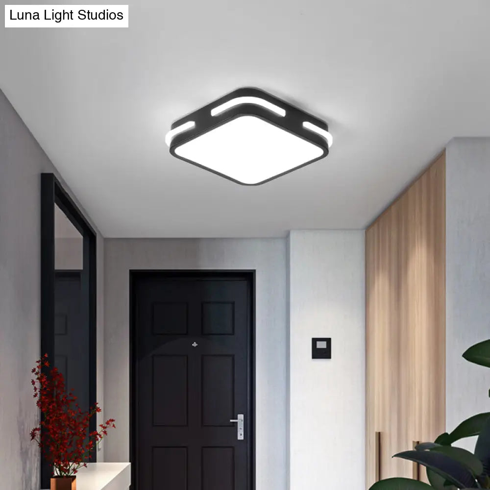 Minimalist Black Acrylic Led Flush Mount Ceiling Light For Corridors