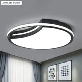 Minimalist Black Acrylic Led Flush Mount For Living Room Lighting