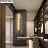 Minimalist Black And White Linear Led Wall Light - Modern Metal Flush Mount Sconce For Corridor